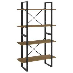 vidaXL 4-Tier Book Cabinet Brown 80x30x140 cm Solid Pine Wood
