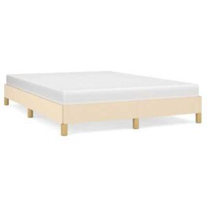 vidaXL Bed Frame Cream 140×190 cm Fabric
