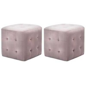 vidaXL Bedside Cabinets 2 pcs Pink 30x30x30 cm Velvet Fabric
