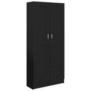 vidaXL Book Cabinet Black 82.5×30.5×185.5 cm Engineered Wood
