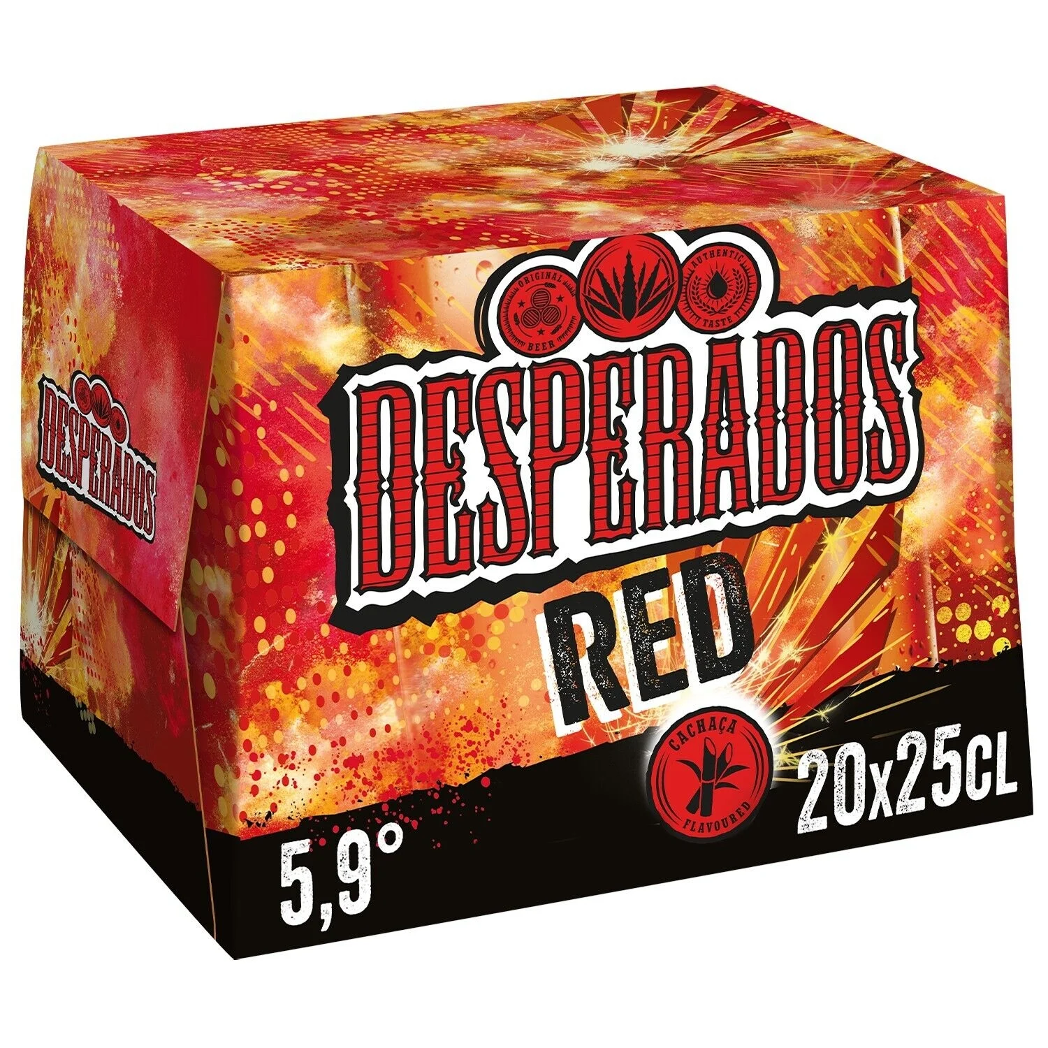 Pack de 20 bouteilles de 25cl de bière Desperados à la tequila