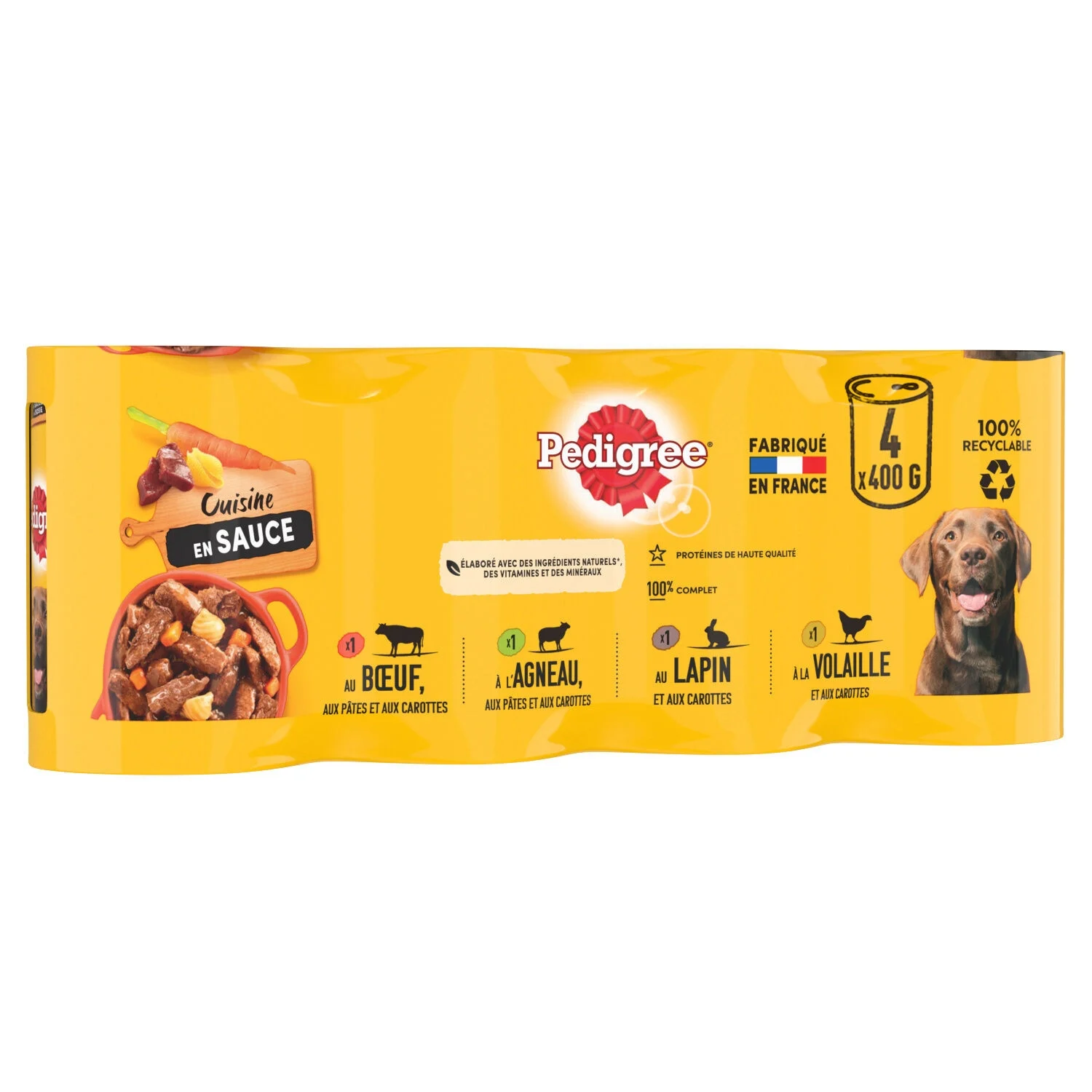 Nutrition chien adulte avec pâtée – aliment complet en barquette pour chien
