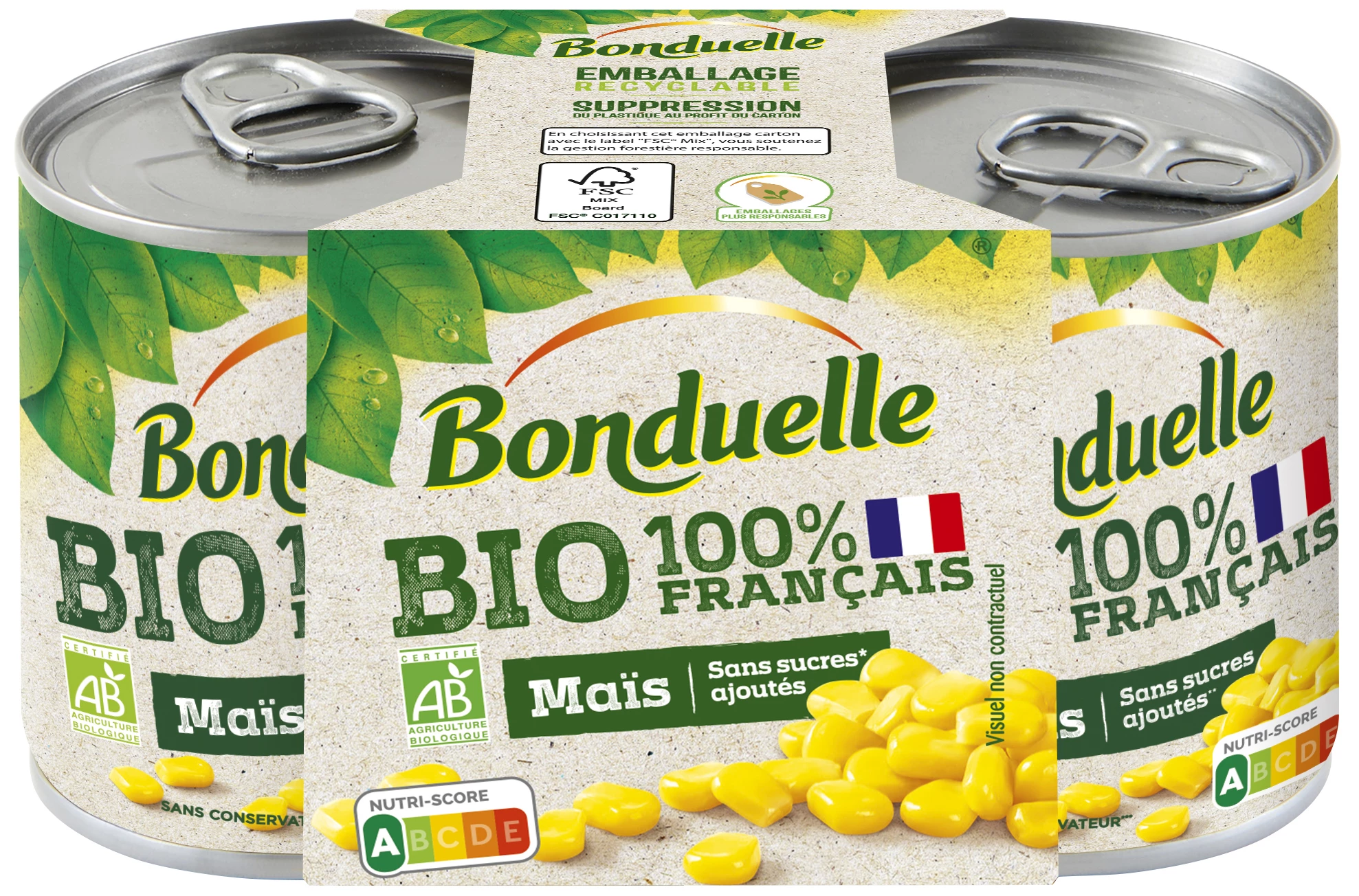 Maïs bio Sweet Grain en boîte 1/4 x2 – saveur douce et naturelle