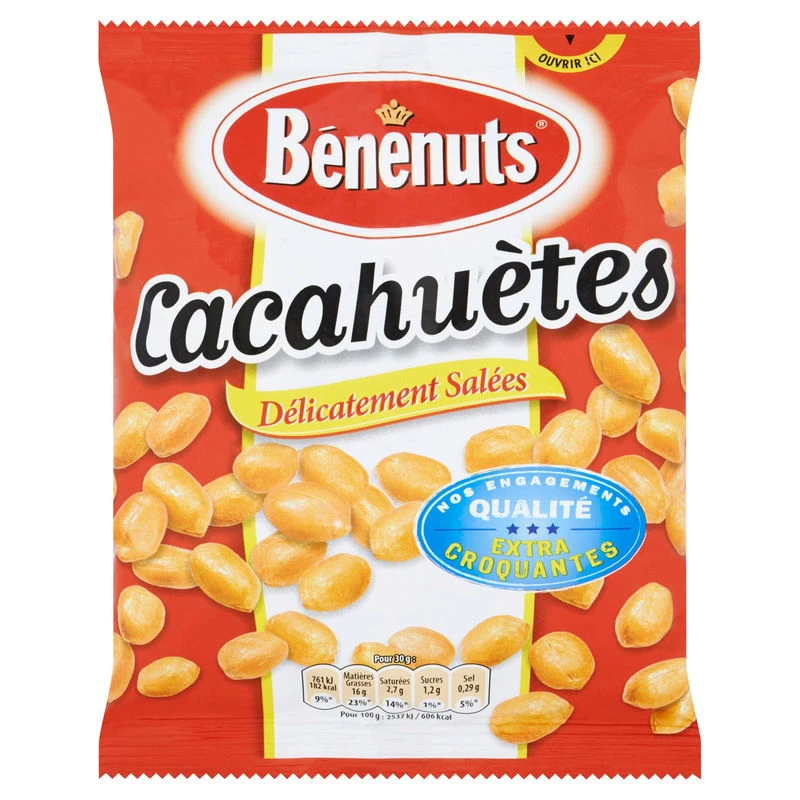 Cacahuète grillé salé BENENUTS en sachet de 220g