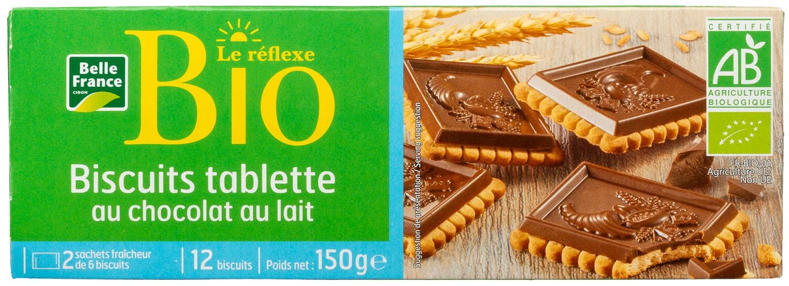 Petit beurre chocolat au lait bio Belle France 150g – biscuit gourmand bio