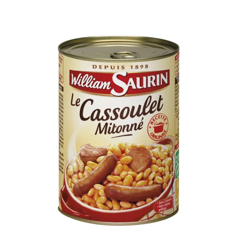 Cassoulet William Saurin 420g – boîte de plat cuisiné prêt à manger