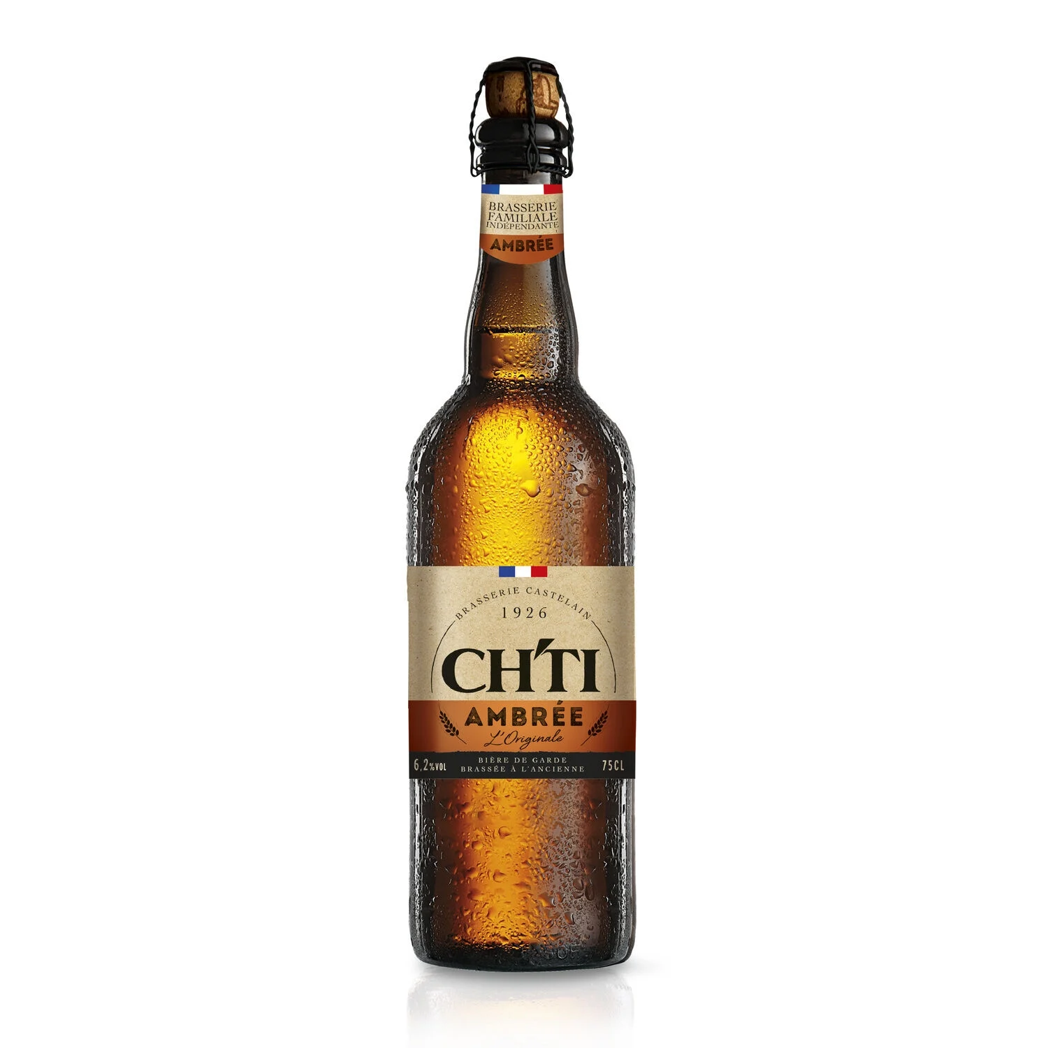 Bouteille de 75cl de bière Ch’ti Ambrée – bière artisanale aux saveurs maltées