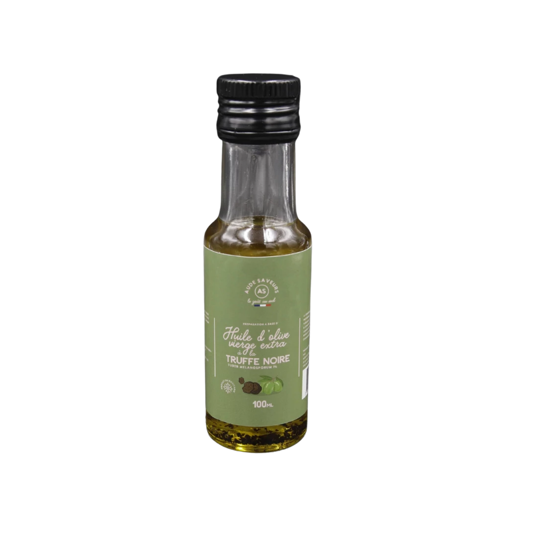 Bouteille d’huile truffée premium à base d’huile d’olive extra vierge