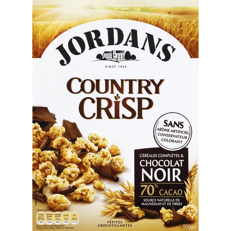 Bol de céréales complètes chocolat noir servi pour le petit déjeuner gourmand