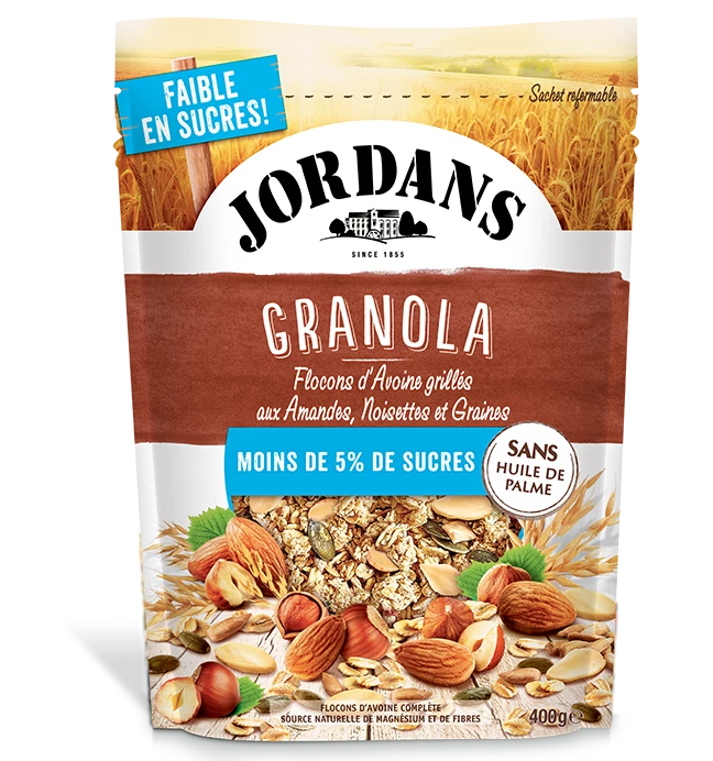 Granola Noisette 400g Jordans – céréales croustillantes aux noisettes pour le petit-déjeuner
