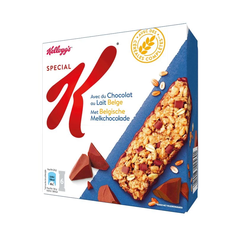 Barres Spécial K Chocolat – paquet de 6 barres chocolatées 120g