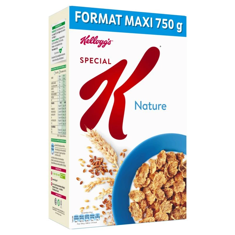 Boîte de céréales Special K Nature Kellogg's 375g – céréales saines pour le petit-déjeuner