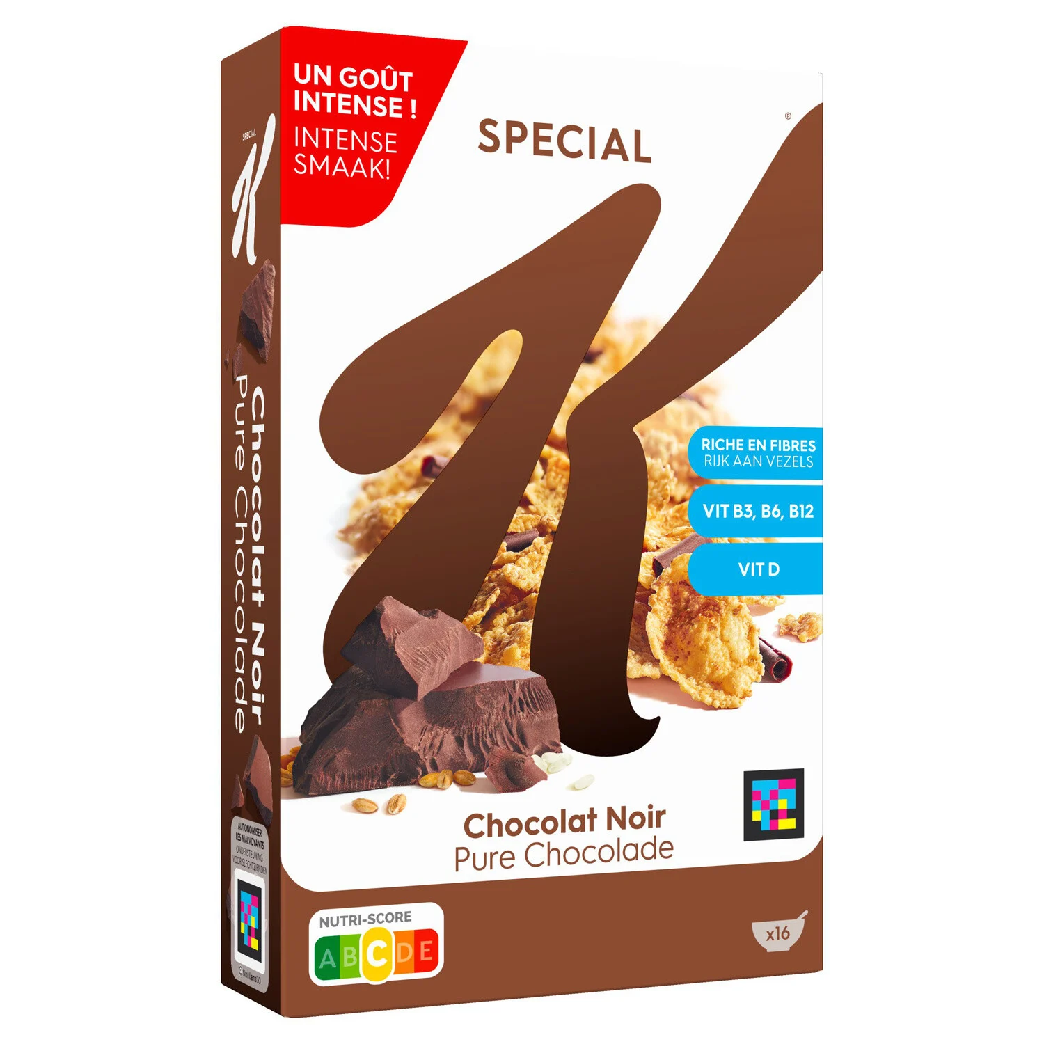 Boîte de céréales Kellogg's chocolat noir 500g – petit-déjeuner gourmand