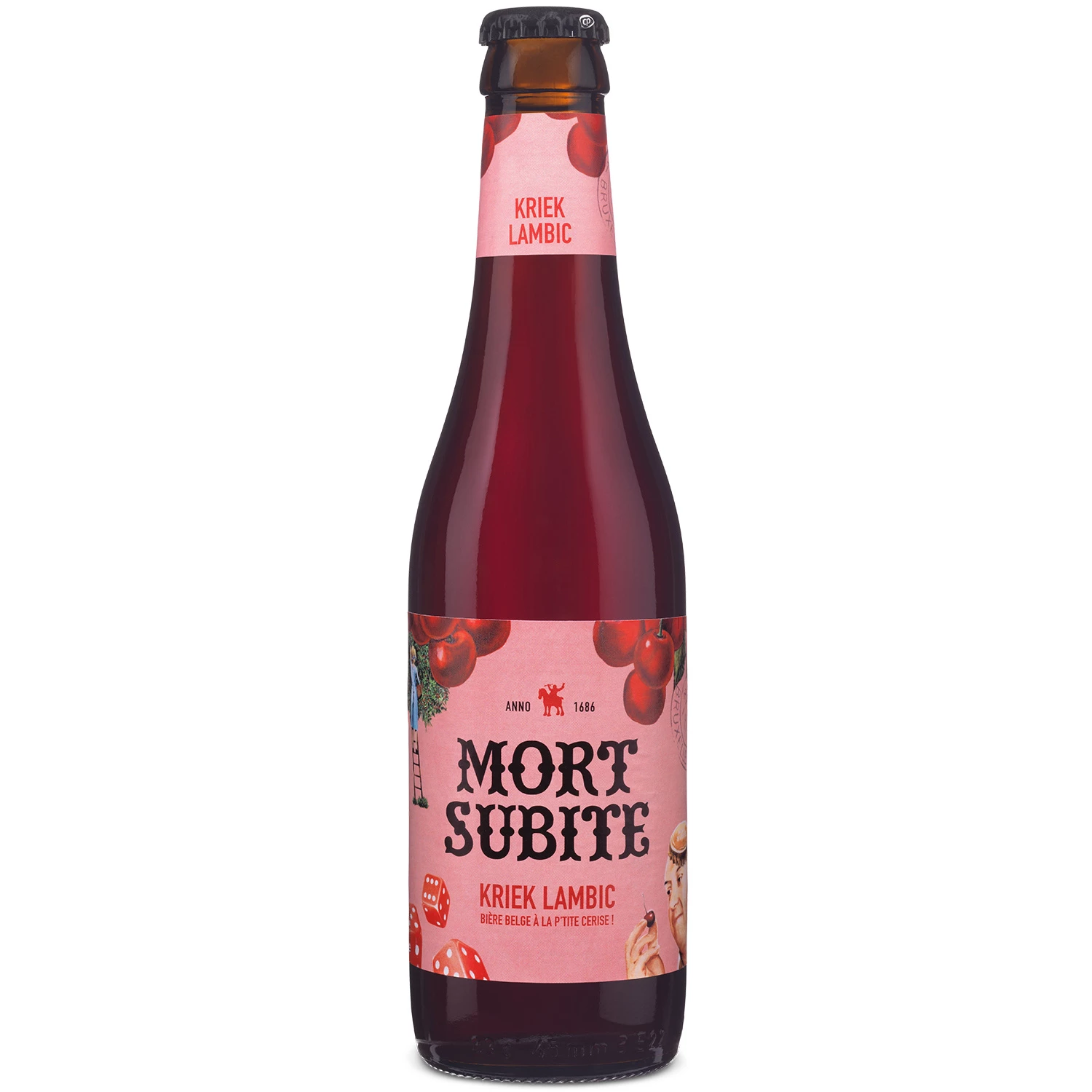 Bouteille de 33cl de bière rouge aromatisée à la cerise Mort Subite – Bière belge fruitée