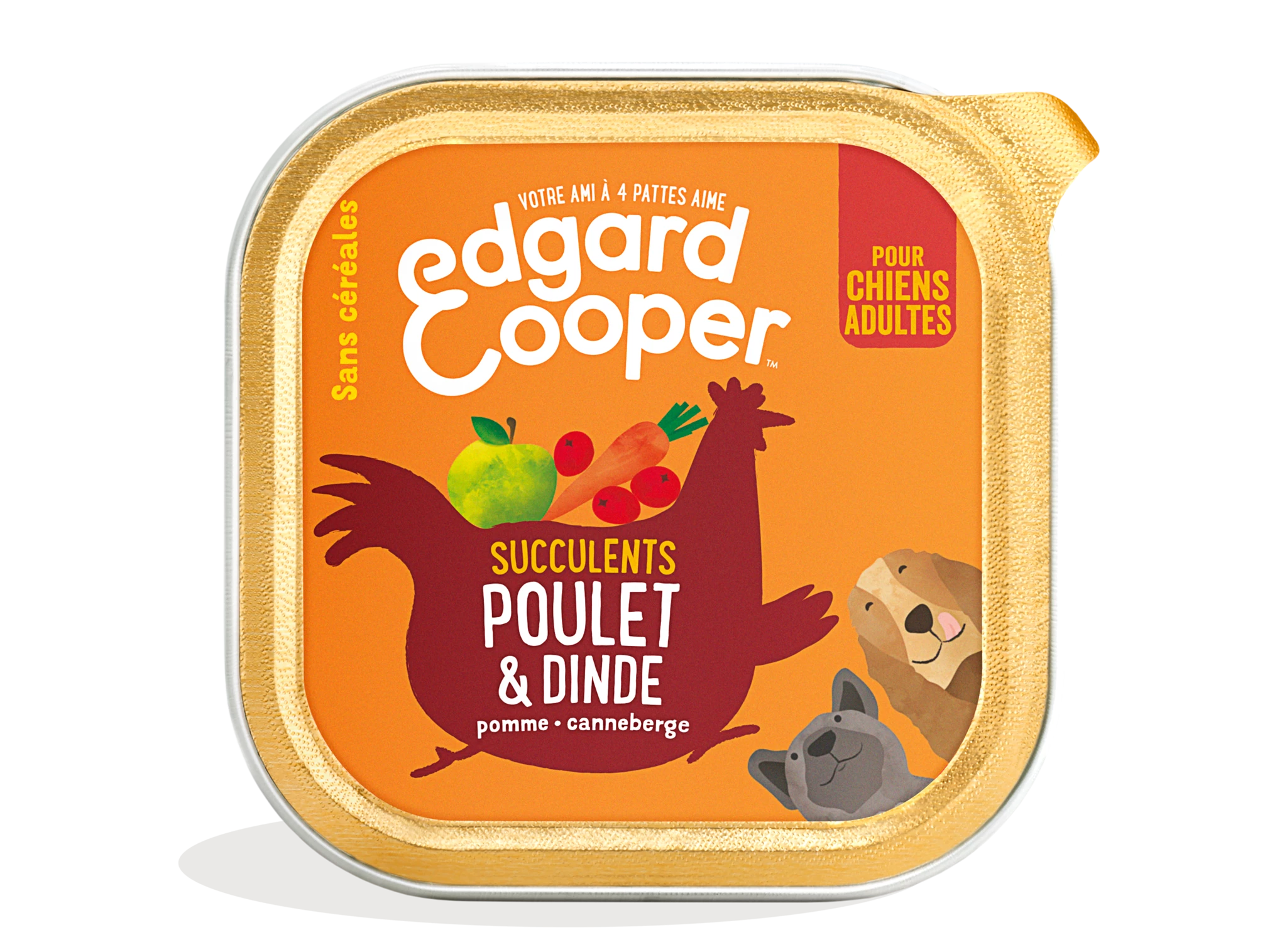 Pâtée pour chien au poulet et à la dinde 100g Edgard & Cooper – alimentation humide naturelle
