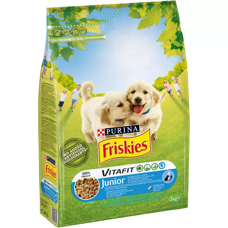 Sachet de croquettes pour chien junior Friskies 3kg au poulet