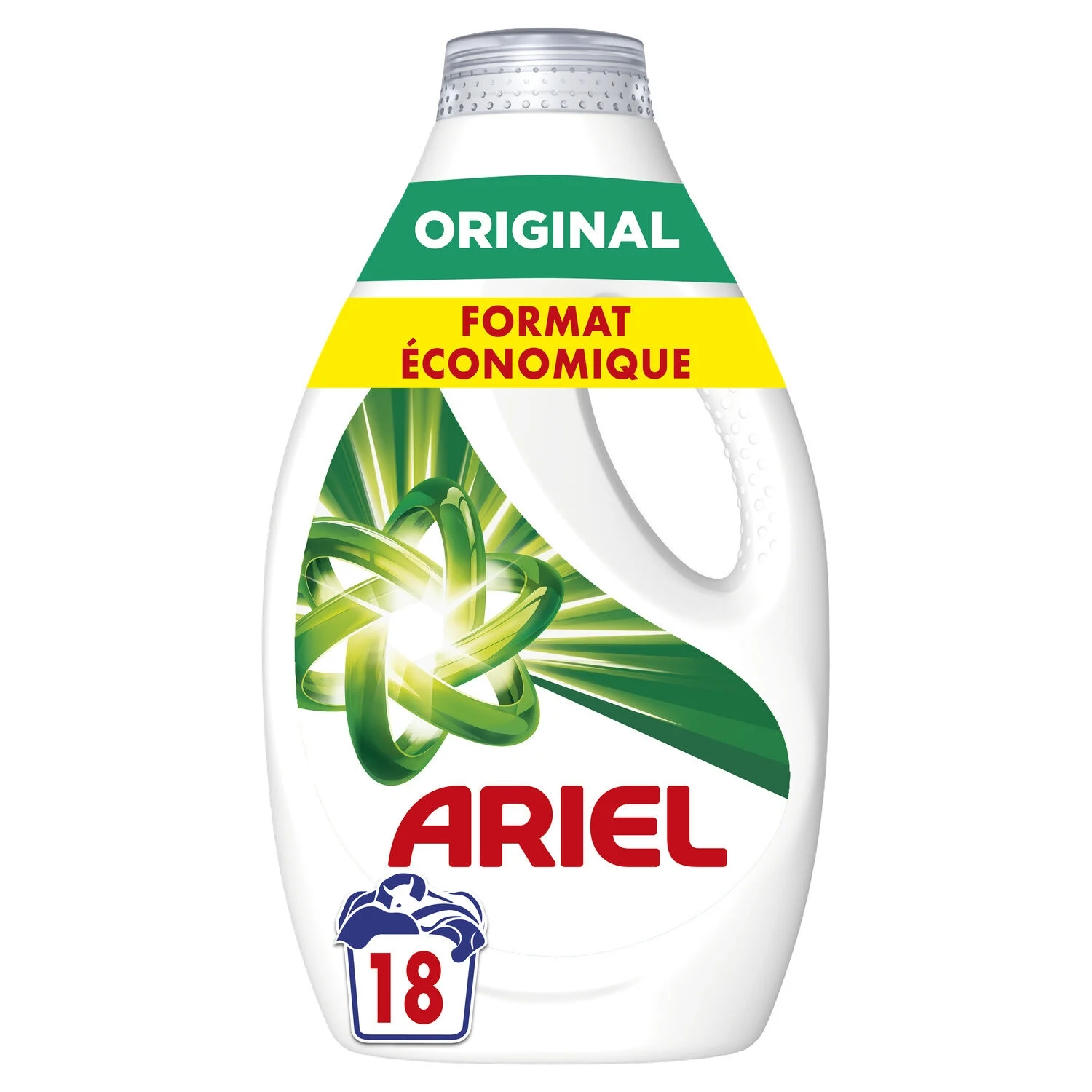 Bouteille de 850ml de lessive liquide Ariel Original – efficacité contre les taches