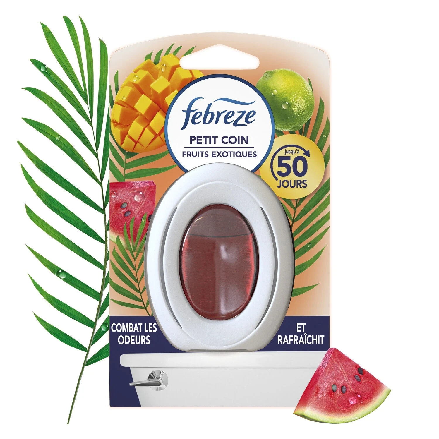 Désodorisant Febreze Petit Coin Fruits Tropicaux – neutralise les odeurs dans les toilettes