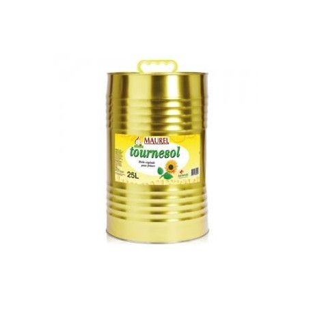 Bidon 25L d’huile de tournesol Maurel – bouteille alimentaire grande capacité