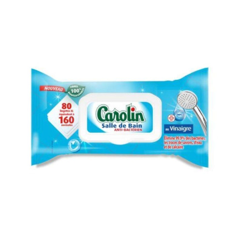 CAROLIN - Lingettes salle de bain anti bactérien vinaigre