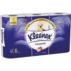 Papier toilette Kleenex coussiné en pack de 6 rouleaux